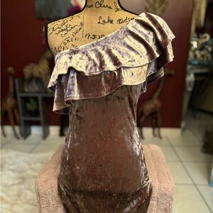 Forever 21 Velvet Dress in Tan